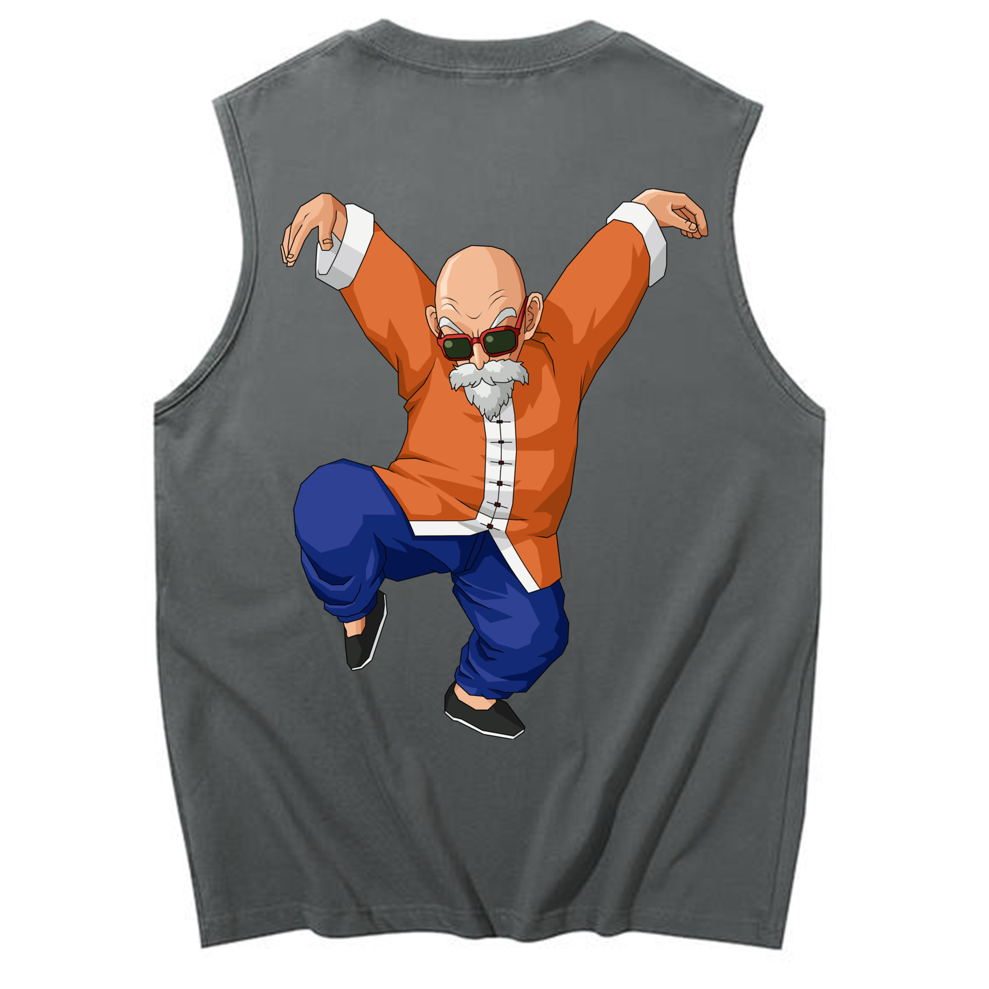 （画像用） ドラゴンボール 亀仙人（かめせんにん） DRAGON BALL Master Roshi Kame Sennin コットン100％タンクトップ（背面プリント）